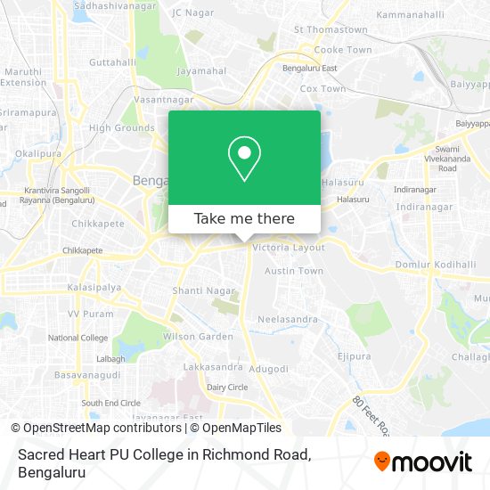 Sacred Heart PU College in Richmond Road map