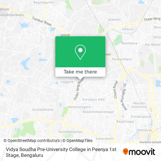 Vidya Soudha Pre-University College in Peenya 1st Stage map