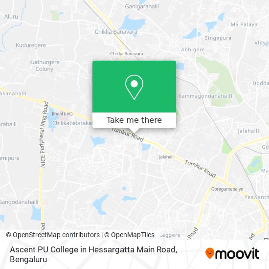 Ascent PU College in Hessargatta Main Road map