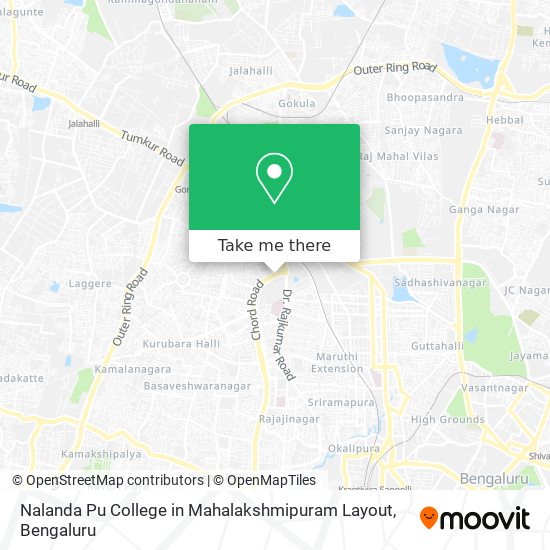 Nalanda Pu College in Mahalakshmipuram Layout map