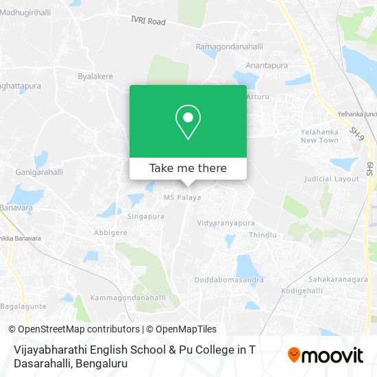 Vijayabharathi English School & Pu College in T Dasarahalli map