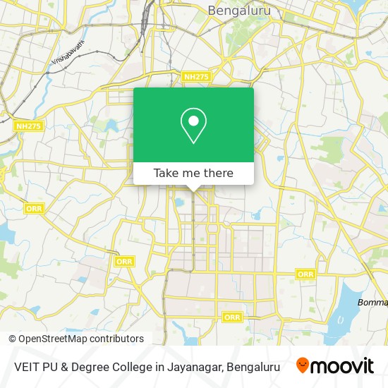 VEIT PU & Degree College in Jayanagar map