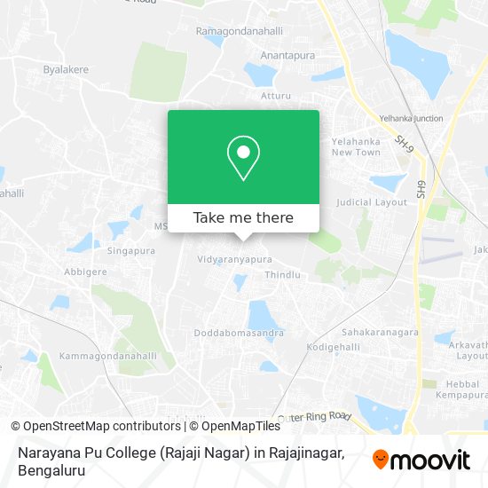 Narayana Pu College (Rajaji Nagar) in Rajajinagar map