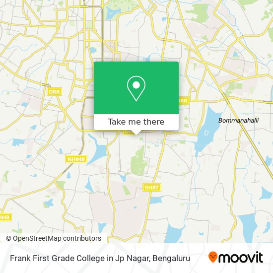 Frank First Grade College in Jp Nagar map