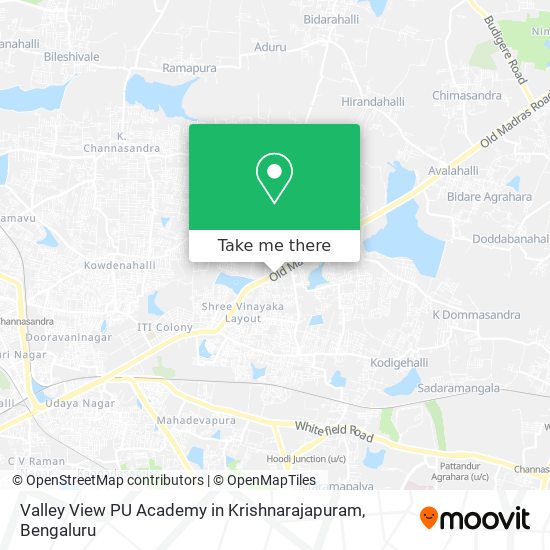 Valley View PU Academy in Krishnarajapuram map
