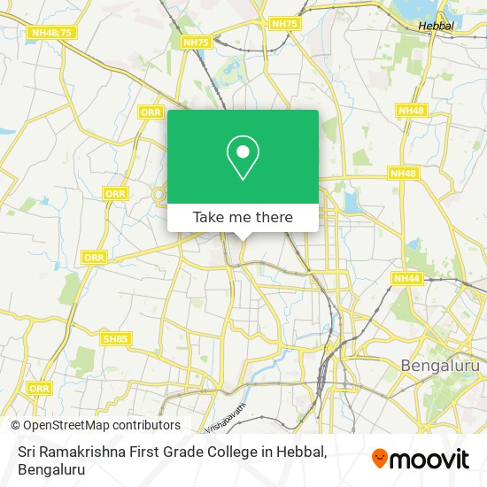 Sri Ramakrishna First Grade College in Hebbal map
