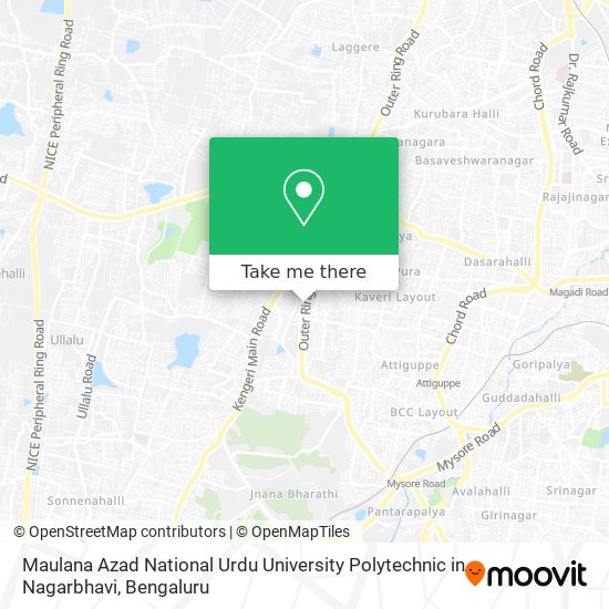Maulana Azad National Urdu University Polytechnic in Nagarbhavi map