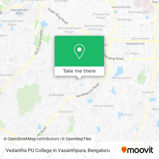 Vedantha PU College in Vasanthpura map