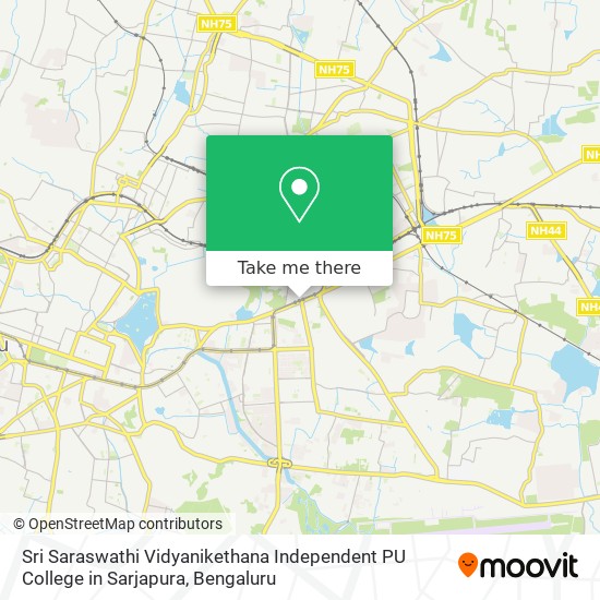 Sri Saraswathi Vidyanikethana Independent PU College in Sarjapura map