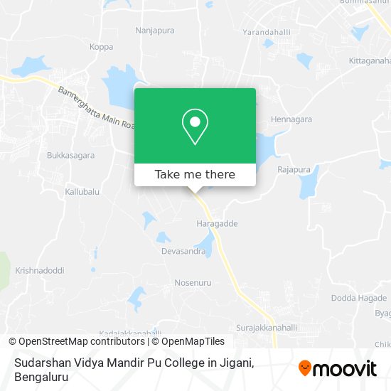 Sudarshan Vidya Mandir Pu College in Jigani map