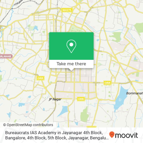 Bureaucrats IAS Academy in Jayanagar 4th Block, Bangalore, 4th Block, 5th Block, Jayanagar, Bengalu map
