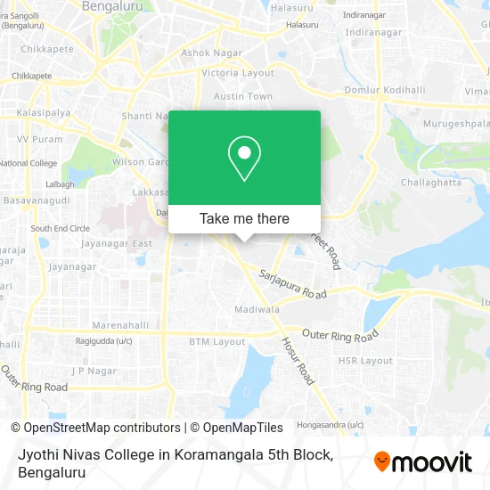 Jyothi Nivas College in Koramangala 5th Block map