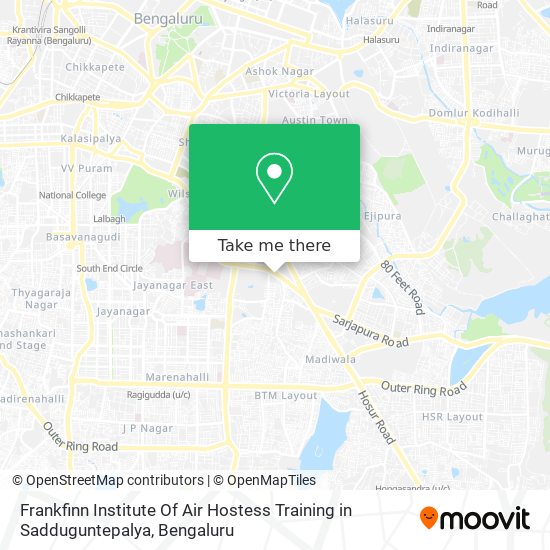 Frankfinn Institute Of Air Hostess Training in Sadduguntepalya map