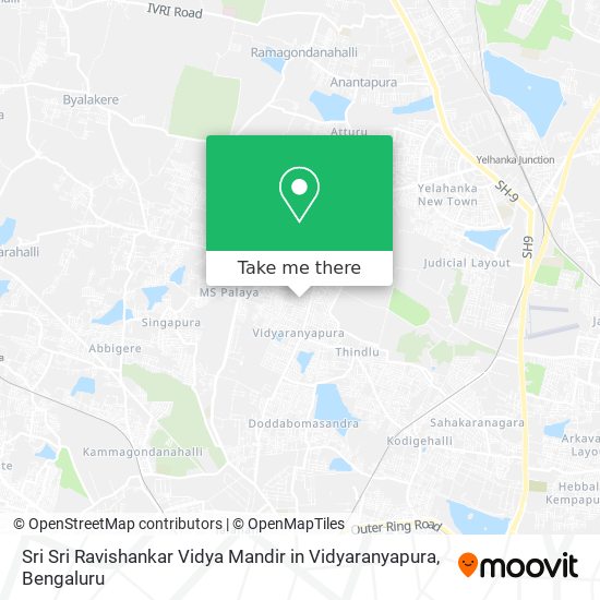 Sri Sri Ravishankar Vidya Mandir in Vidyaranyapura map