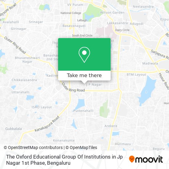 The Oxford Educational Group Of Institutions in Jp Nagar 1st Phase map