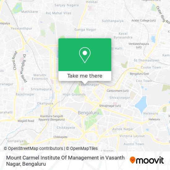 Mount Carmel Institute Of Management in Vasanth Nagar map