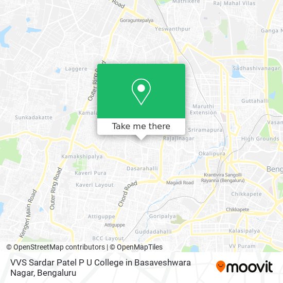 VVS Sardar Patel P U College in Basaveshwara Nagar map