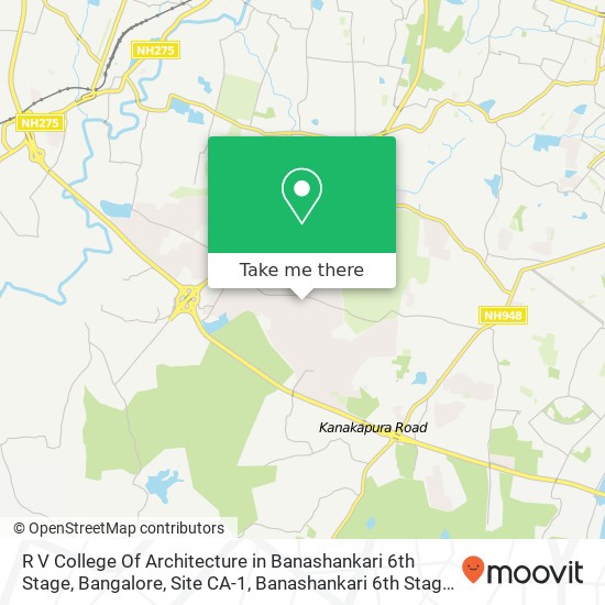 R V College Of Architecture in Banashankari 6th Stage, Bangalore, Site CA-1, Banashankari 6th Stage map