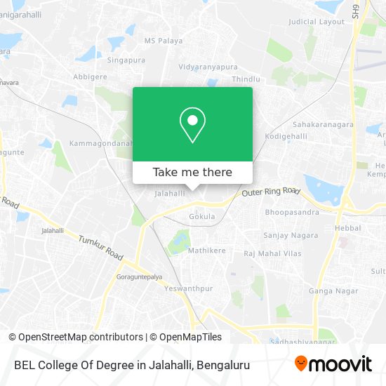 BEL College Of Degree in Jalahalli map