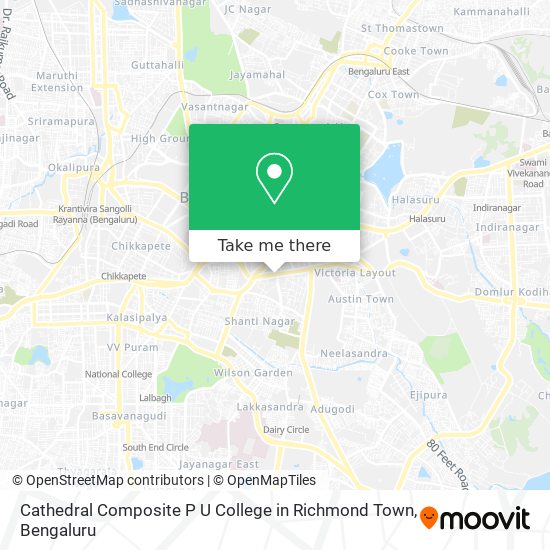 Cathedral Composite P U College in Richmond Town map