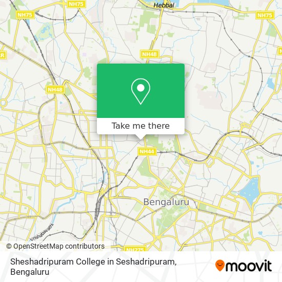 Sheshadripuram College in Seshadripuram map