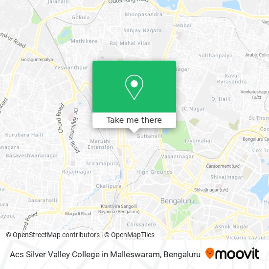Acs Silver Valley College in Malleswaram map