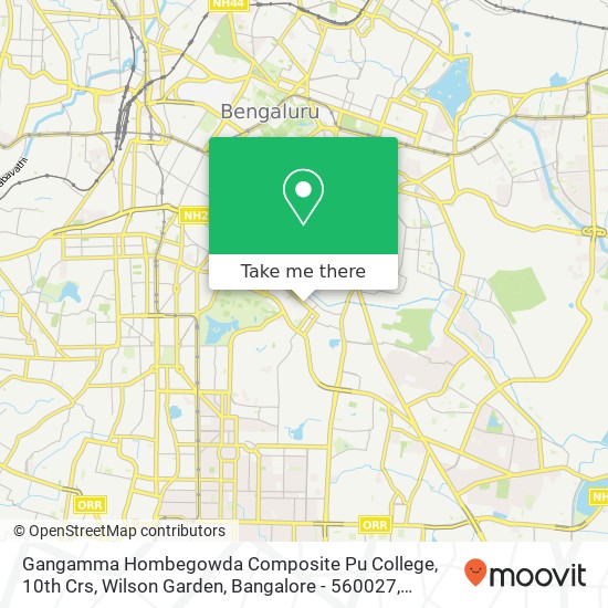 Gangamma Hombegowda Composite Pu College, 10th Crs, Wilson Garden, Bangalore - 560027 map