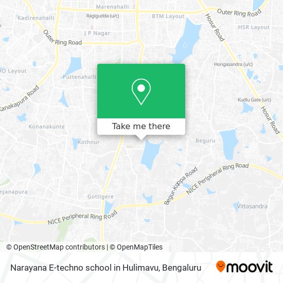 Narayana E-techno school in Hulimavu map