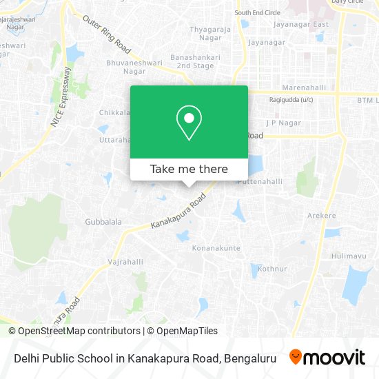 Delhi Public School in Kanakapura Road map
