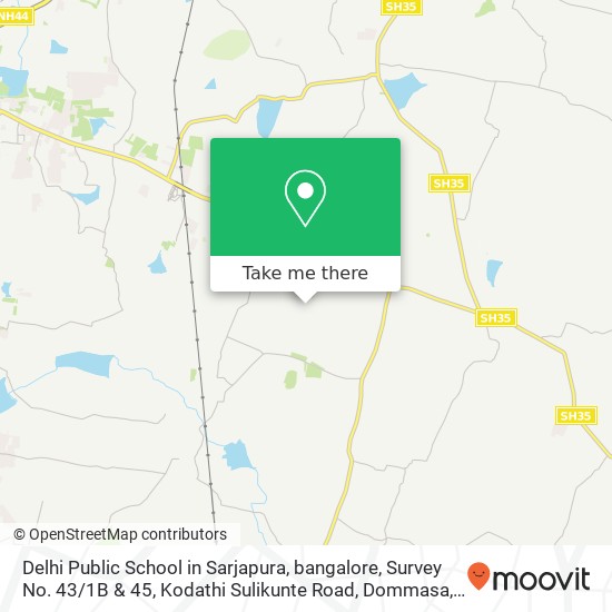 Delhi Public School in Sarjapura, bangalore, Survey No. 43 / 1B & 45, Kodathi Sulikunte Road, Dommasa map