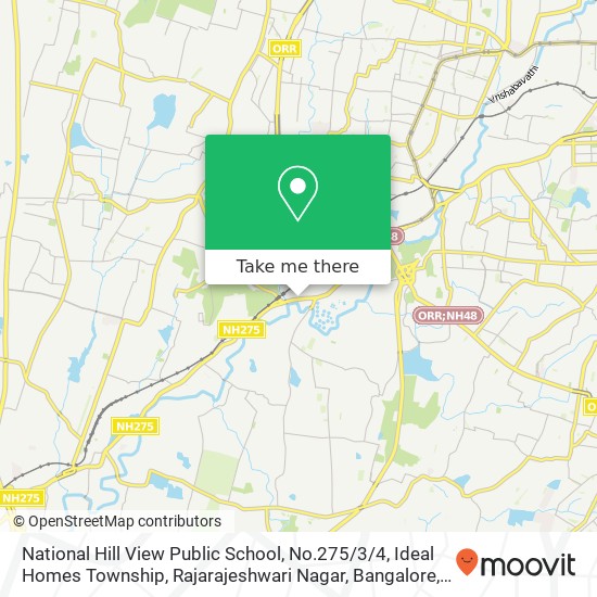 National Hill View Public School, No.275 / 3/4, Ideal Homes Township, Rajarajeshwari Nagar, Bangalore map