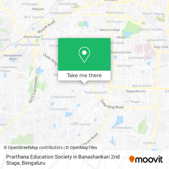 Prarthana Education Society in Banashankari 2nd Stage map