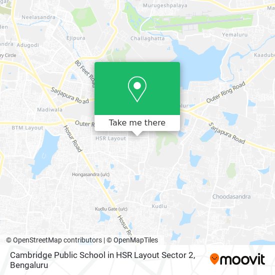 Cambridge Public School in HSR Layout Sector 2 map