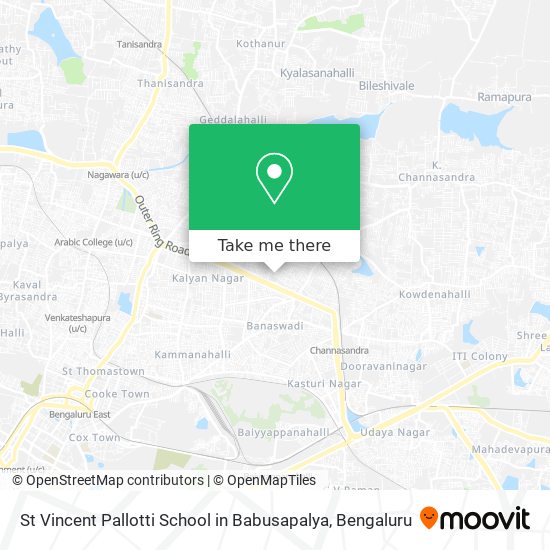 St Vincent Pallotti School in Babusapalya map