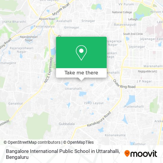 Bangalore International Public School in Uttarahalli map