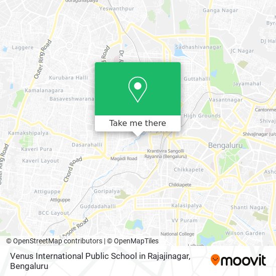 Venus International Public School in Rajajinagar map