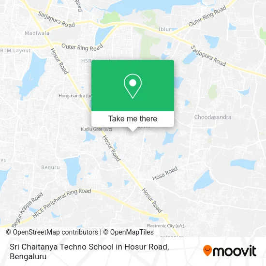 Sri Chaitanya Techno School in Hosur Road map
