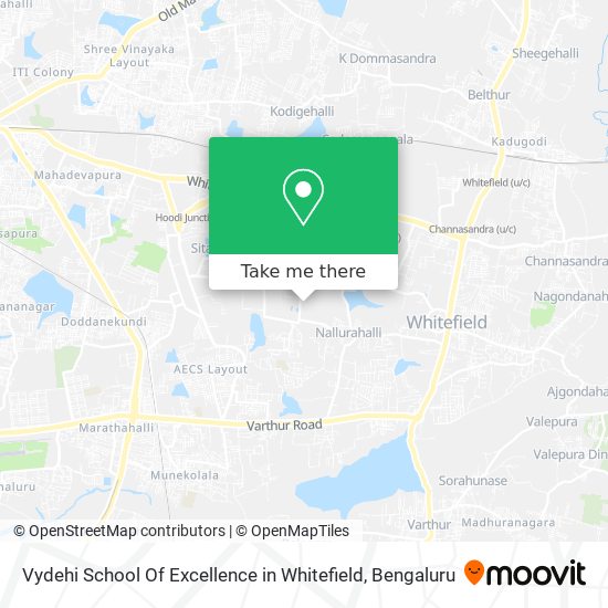 Vydehi School Of Excellence in Whitefield map