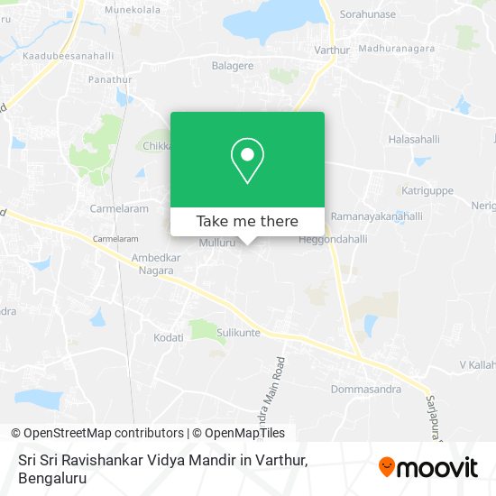 Sri Sri Ravishankar Vidya Mandir in Varthur map