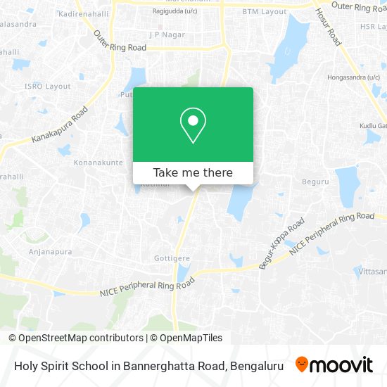 Holy Spirit School in Bannerghatta Road map