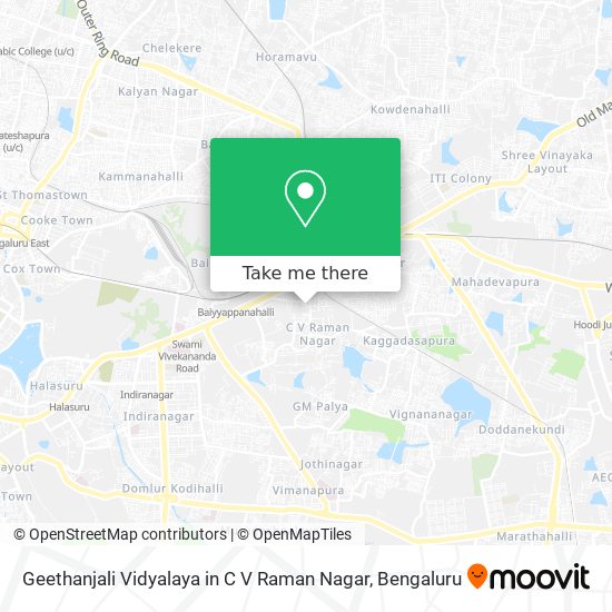 Geethanjali Vidyalaya in C V Raman Nagar map