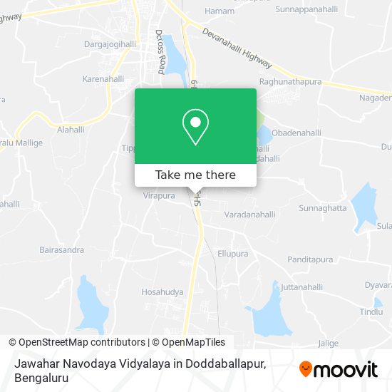Jawahar Navodaya Vidyalaya in Doddaballapur map