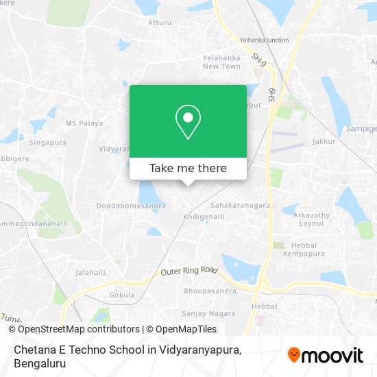 Chetana E Techno School in Vidyaranyapura map