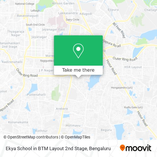 Ekya School in BTM Layout 2nd Stage map