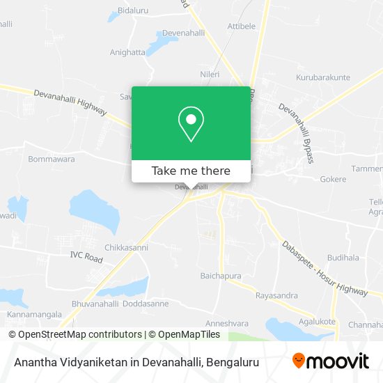 Anantha Vidyaniketan in Devanahalli map