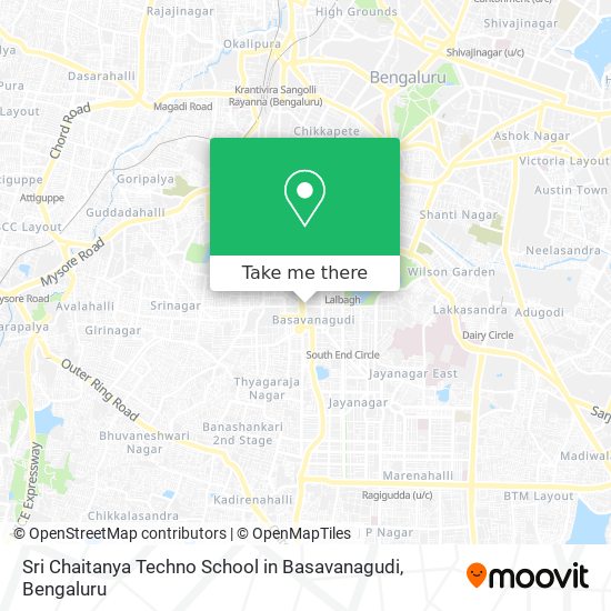 Sri Chaitanya Techno School in Basavanagudi map