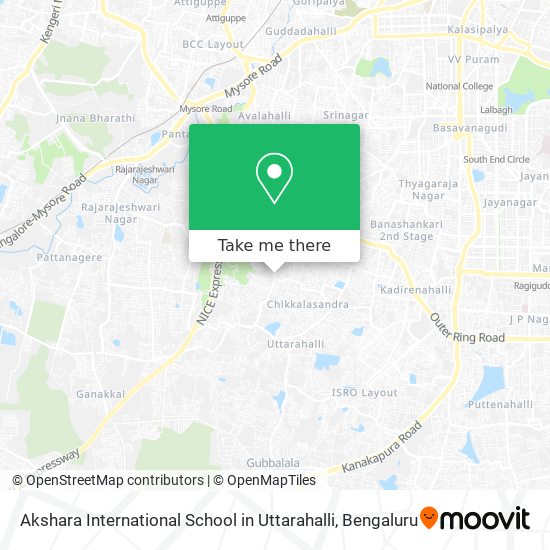 Akshara International School in Uttarahalli map