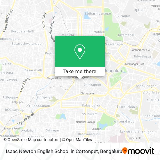 Isaac Newton English School in Cottonpet map