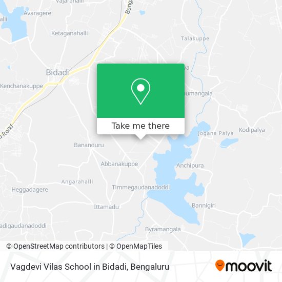 Vagdevi Vilas School in Bidadi map