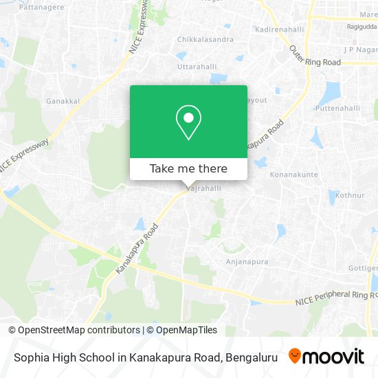 Sophia High School in Kanakapura Road map